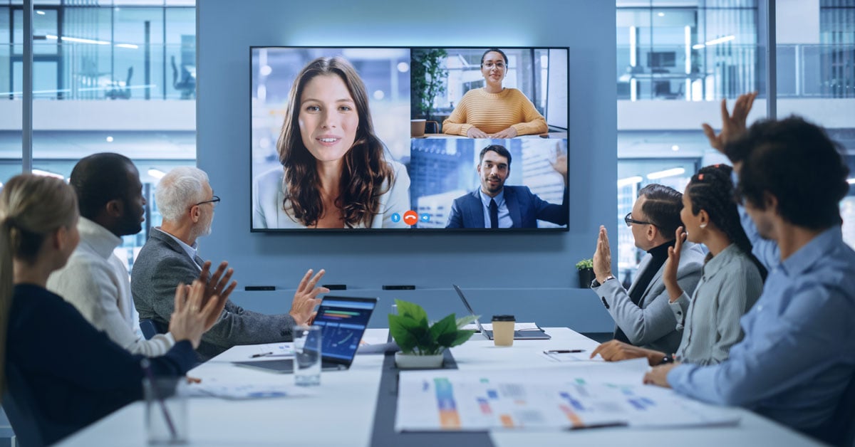 Video call in boardroom