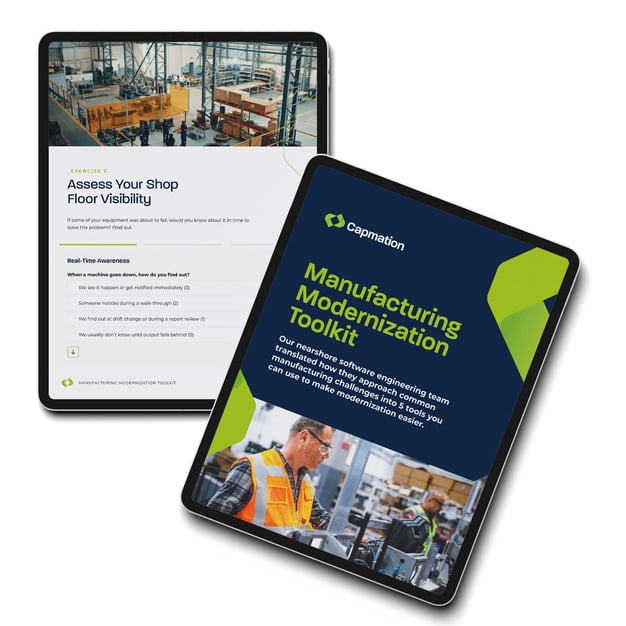 A mockup of Capmation's manufacturing toolkit offer.
