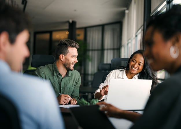 An engaged team collaborates on a project.