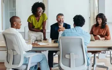 team discussing goals