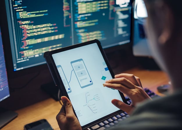 A software engineer applies UI/UX design principles. 